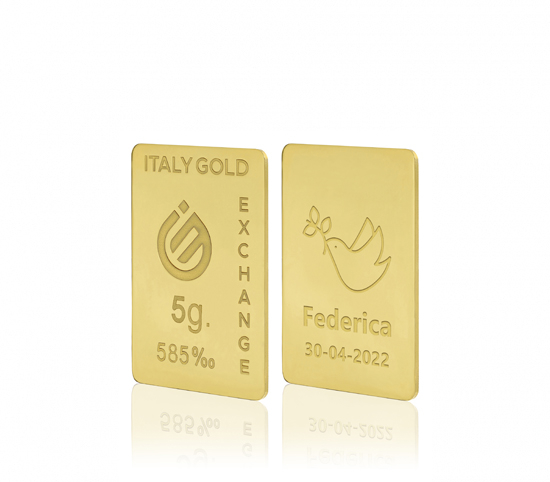 Gold ingot gift for Confirmation - 14Kt - 5gr IGE GOLD